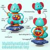 Blue elephant gyro toy with a huge suction cup that can rotate 360 degrees, promoting parent-child interaction