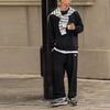 Li Ning Sports Lifestyle Series Letter Mid Waist Fleece Cuffed Knitted Sweatpants Men Bottoms AKLTB23-5