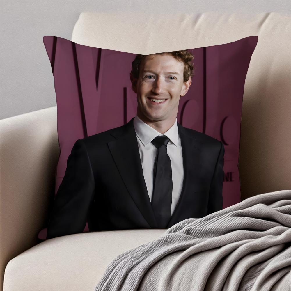 

Entrepreneur MMark Zuckerbergs Cushion Cover Pillowcase Antidustmite Invisible Zipper Short Plush Sofa Cushion 30X30cm