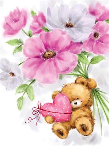 5D Diamond Painting New Arrivals Cartoon Bear Full Square/Round Embroidery Animal Flower Mosaic Home Decor Handmade Gift