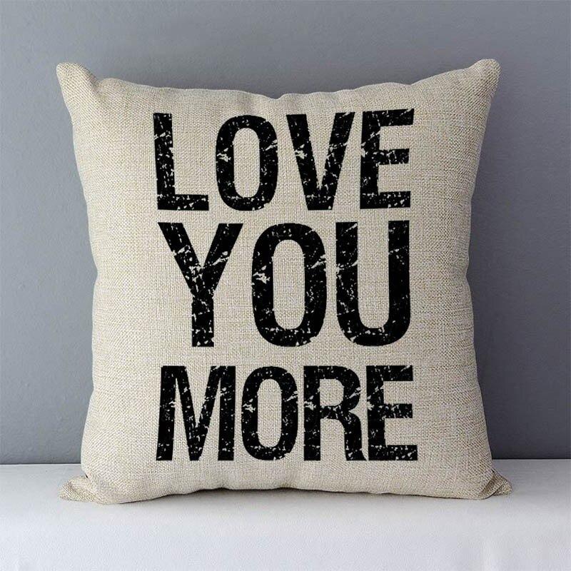 Popular Phrase Letter Print Sofa Cushion Home Decor Pillow Square Cushion Cover