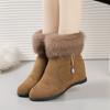 Winter new rhinestone velvet warm large size snow boots women's fluffy mouth old mother cotton boots
