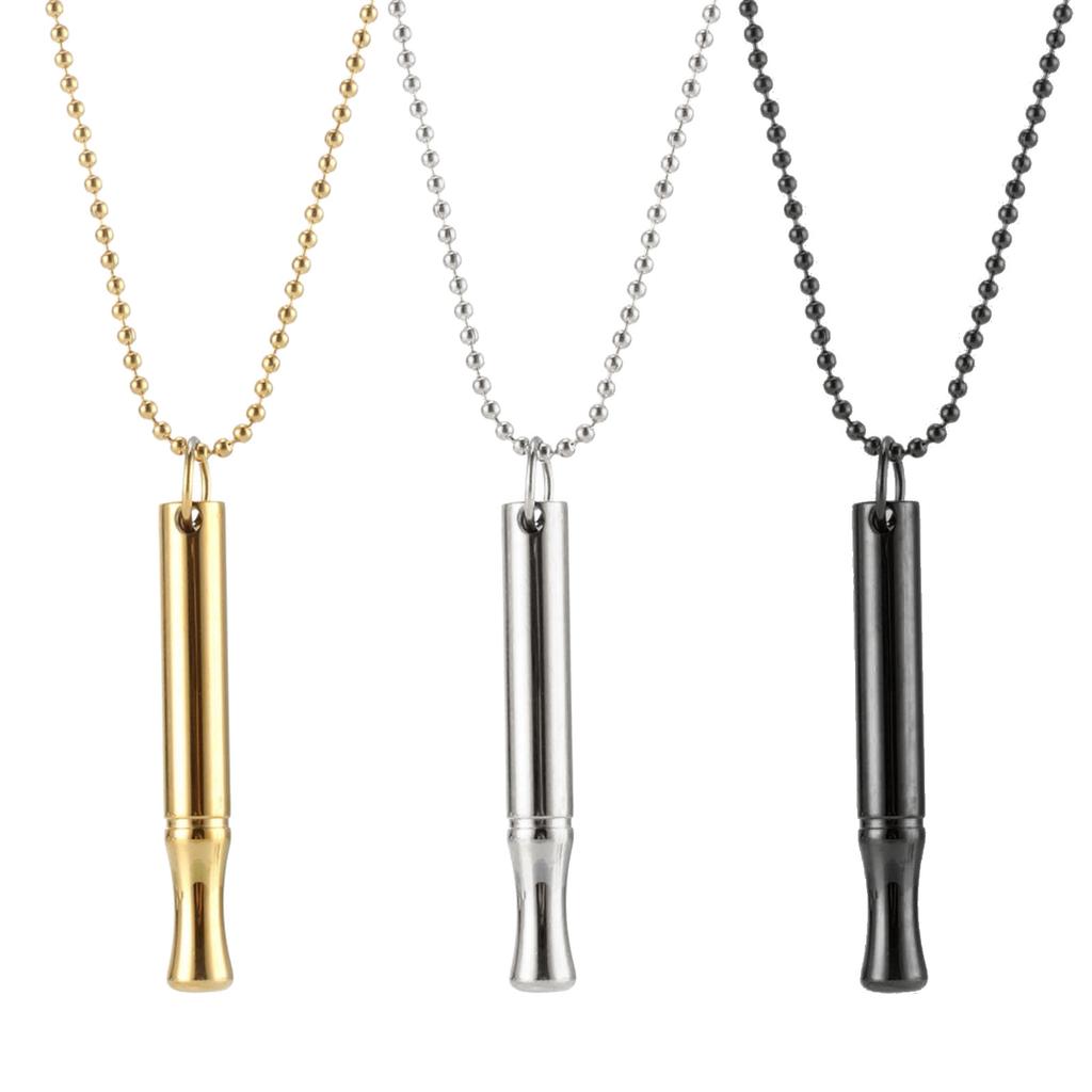 Stylish Meditation Necklace Breathing Exercise Tool Stress Relief Jewelry Whistle Pendant Necklace Perfect for Woman Man