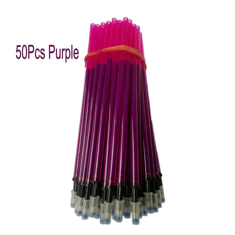 

50 шт./набор 0,5 мм Стираемые гелевые ручки Стержни Синие Красные чернила Офис Школа Письменные Канцелярские принадлежности Аксессуар Замена Моющаяся Ручка