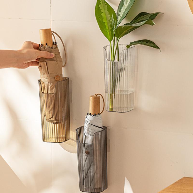 1/3Pcs Punch-Free Wall-Mounted Umbrella Storage Rack Door Umbrella Storage Bucket Plastic Bag Storage Bucket Storage Box