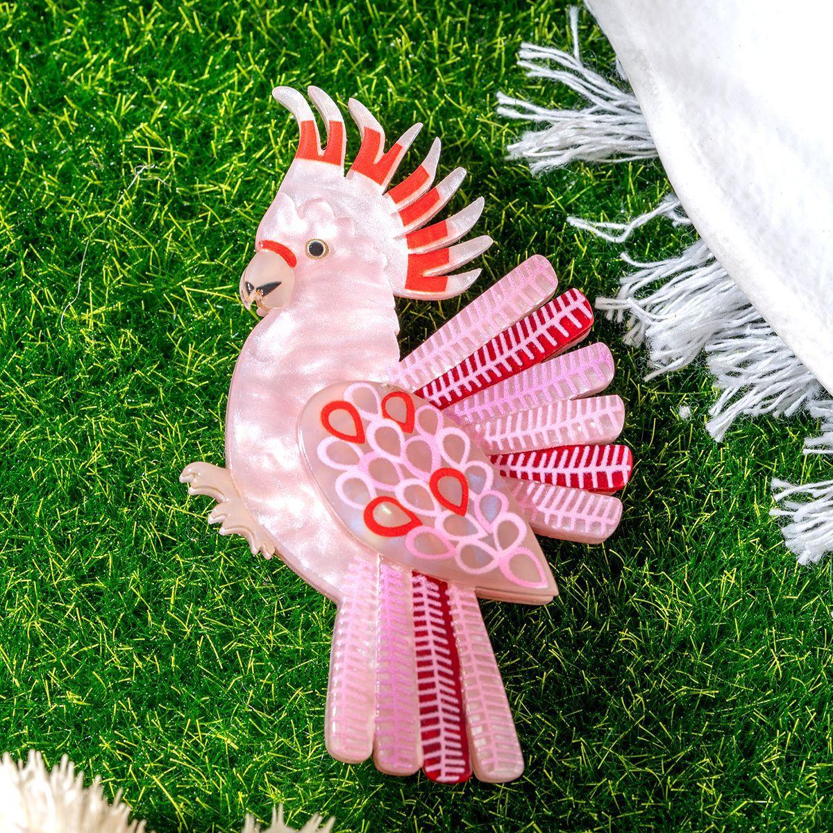 Creative acrylic board parrot shape original design personalized refreshing with brooch