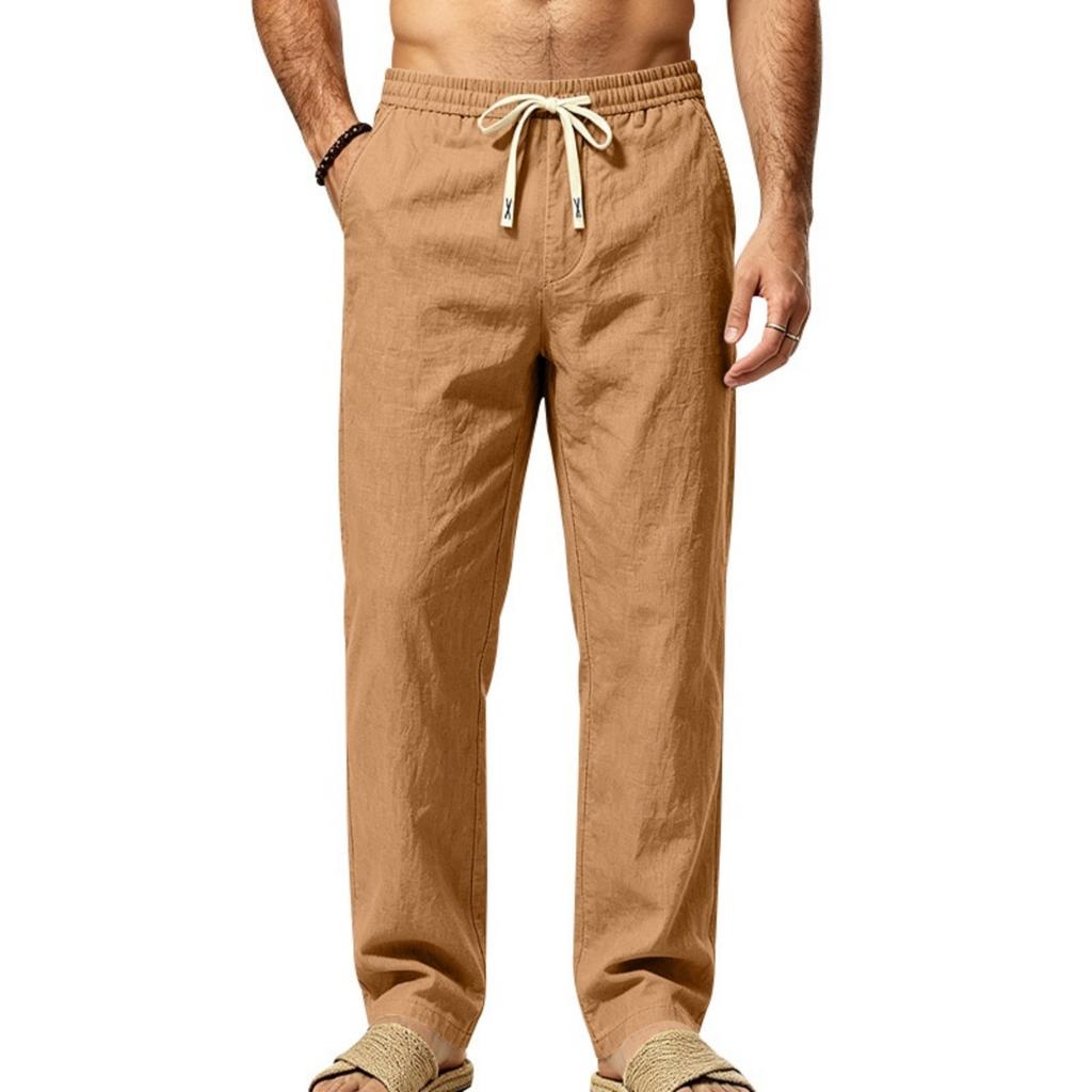 Men's Casual Striped Drawstring Pants, Breathable Lightweight for Summer Everyday Wear
