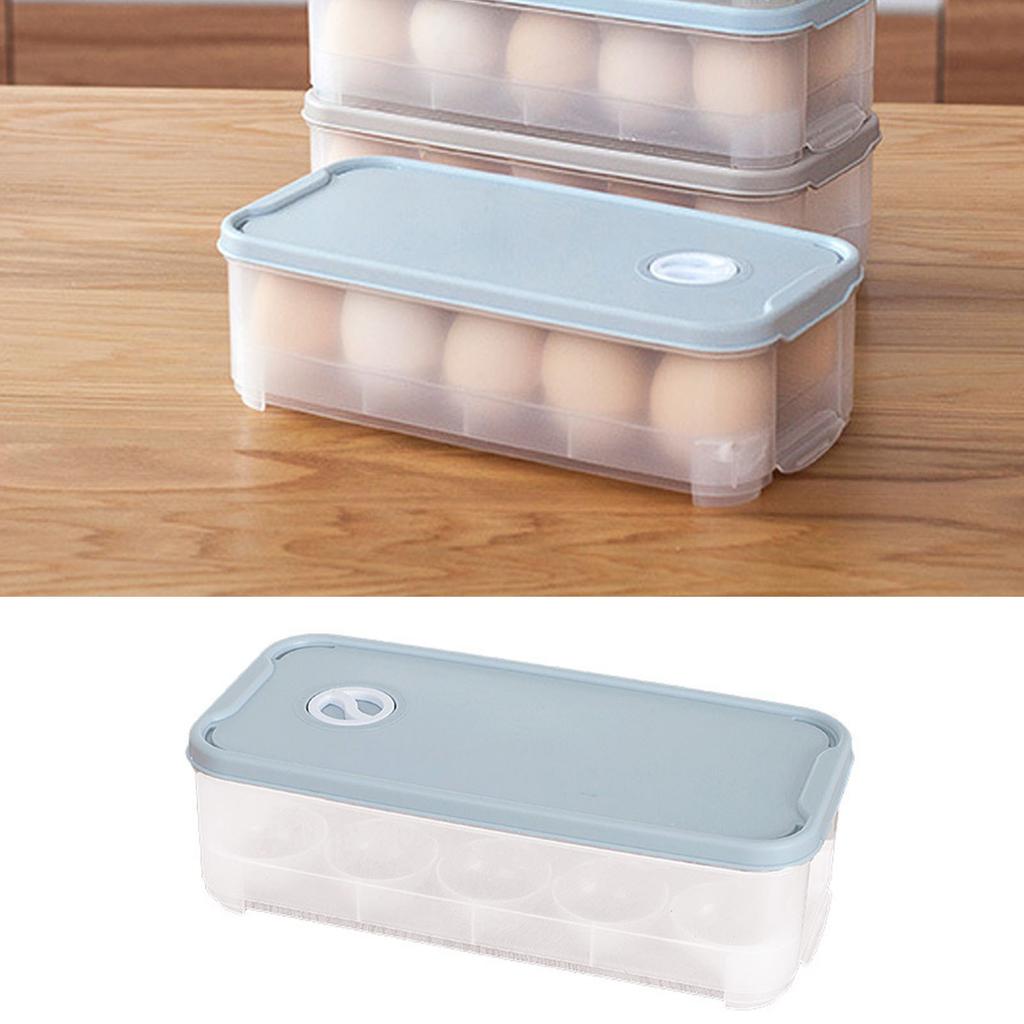 Ägglåda Plast Förtjockad Färskhållning Äggförvaringsbehållare för Kylskåp Kyl Kök