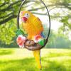 Artificial Bird Statues Iron Ring Hanging Sculpture Parrot Statue  For Home Office Room Ornaments