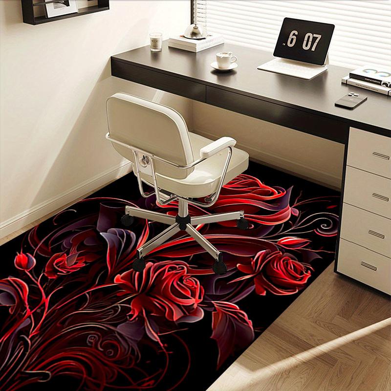 Rose Chair Mat: Office Carpet Oversized Rug for Home Decor, Sofa Cover, Gift Idea, Suitable for Bedroom, Living Room, and Various Rooms