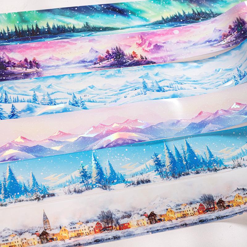 Winter Scenery Rainbow Light Tape: 6 Stylish Designs - Winter Overture Sticker Series