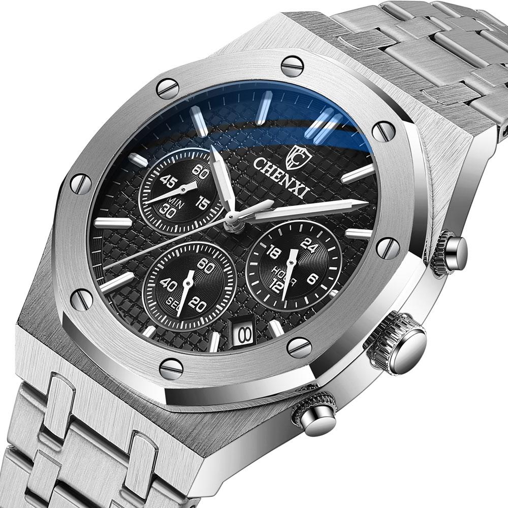 CHENXI Men's Watches Luxury Brand Calendar Luminous Waterproof Men Wristwatch High Quality Quartz Stainless Steel Sport Watch