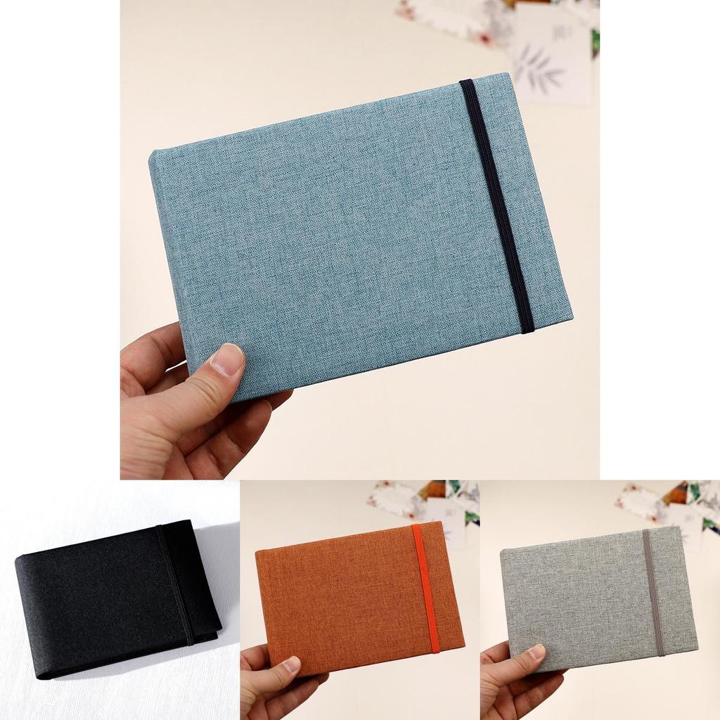 Traditional Cloth Cover Photo Album With Elastic String Storage For Family And Event Memories