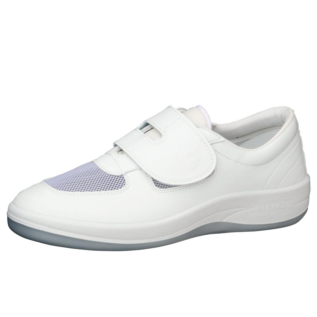 Elepas Electrostatic Work Shoes JIS Standard Sneakers Lightweight Shock Absorption Breathable Washable SU403 White Cm [Midori Anzen] 27.5