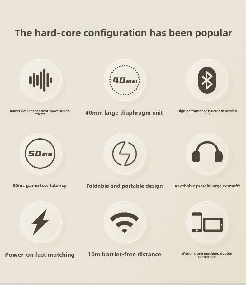 SY-T2 Noise-Cancelling Wireless Bluetooth Gaming Headset - Stylish, Portable, HIFI Sound