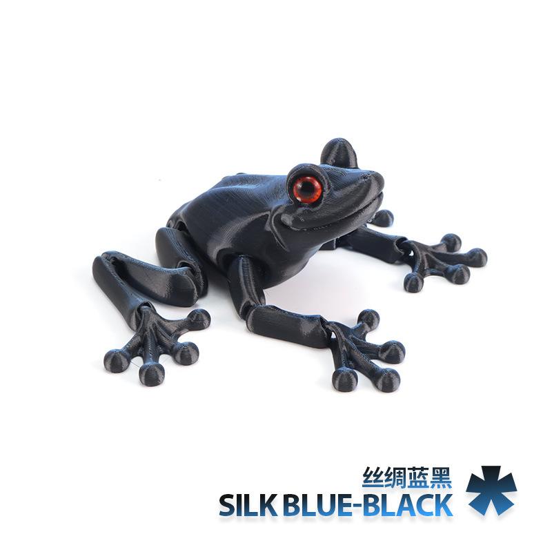 3D Printing Frog Figures Animal Toys Multi-joint Movable Fidget Toy Simulation Eyes for Home Accessories Room Decor Kids Gifts