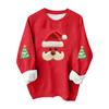 Ladies' Casual And Fashionable Round Neck Top With Christmas Print Hooded T-shirt Long Sleeved Sweatshirt