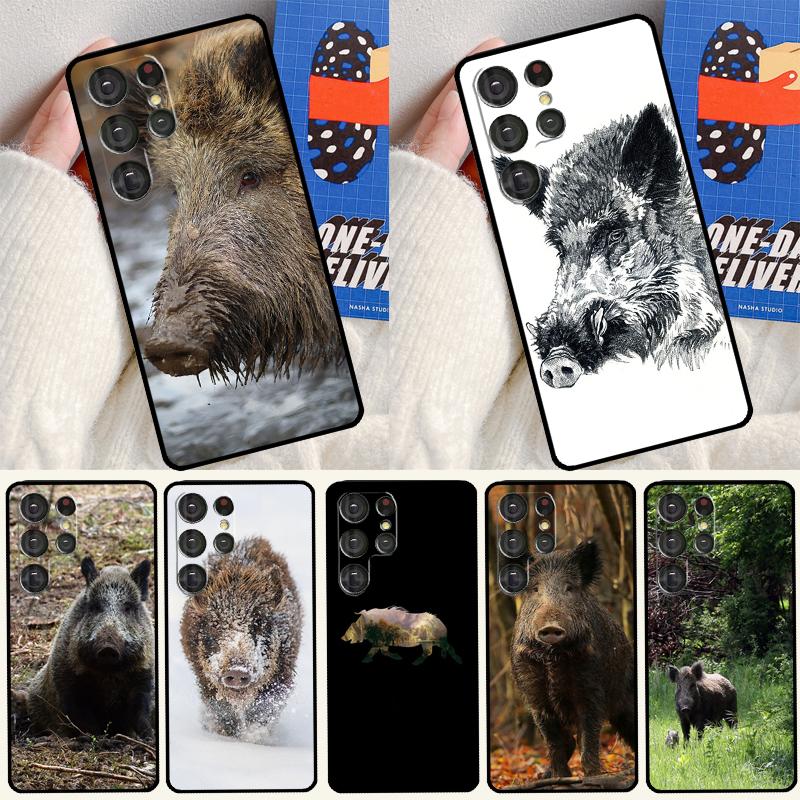 Wild Boar Pig Brown Soft Case For Samsung Galaxy S25 Ultra S9 S10 S20 S22 S21 Plus S23 FE S24 Ultra Funda Cover