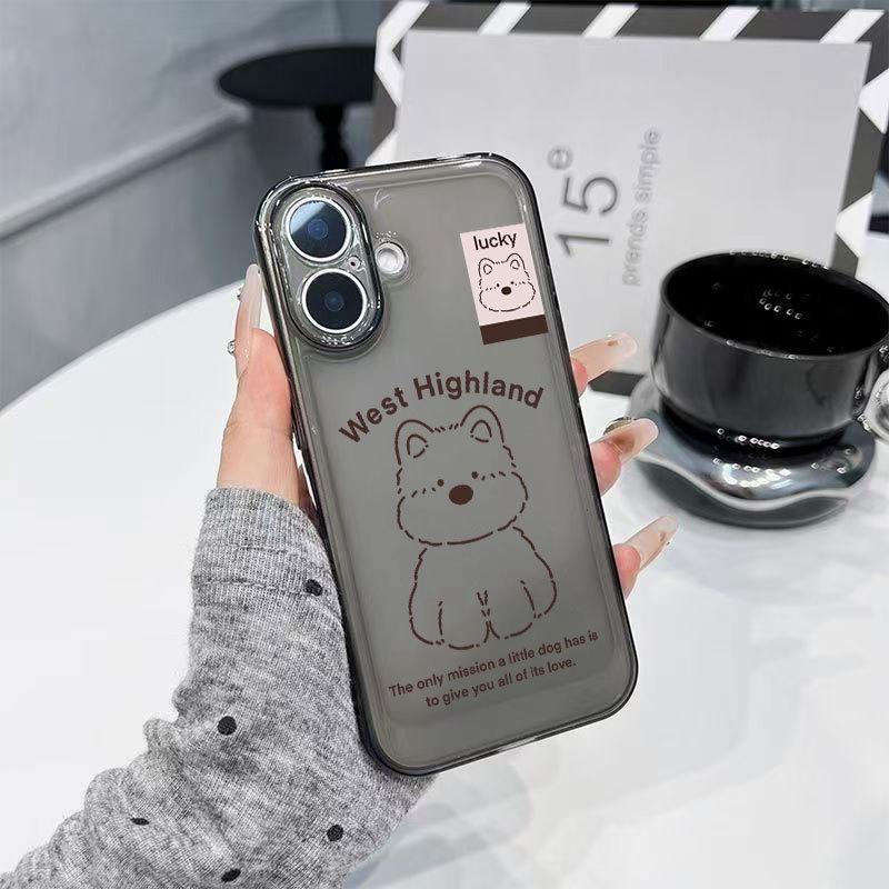 Cartoon Puppy iPhone Case: Fits iPhone 13, 14, 15 Pro, 16 Pro Max, 17 - Transparent & Cute iPhone 17