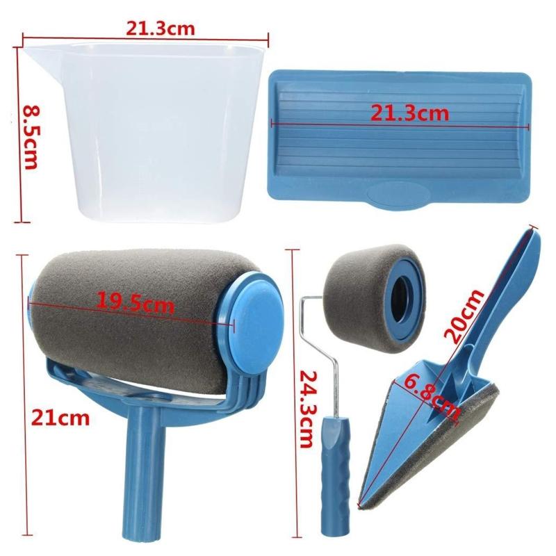 Paint Runners Household Paint Roller Brush Set Drum-type Continuously Paint Without Dipping & Dripping