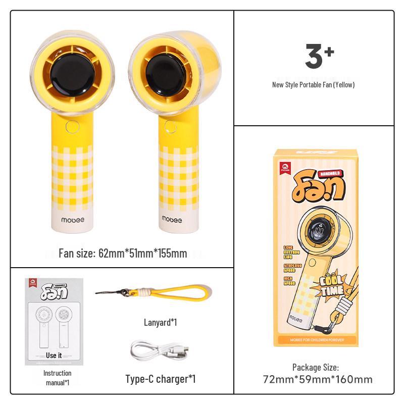 

Mobee Ultra-High Speed Energy-Saving Handheld Bladeless Mini Fan with Powerful Wind and USB Port FS25