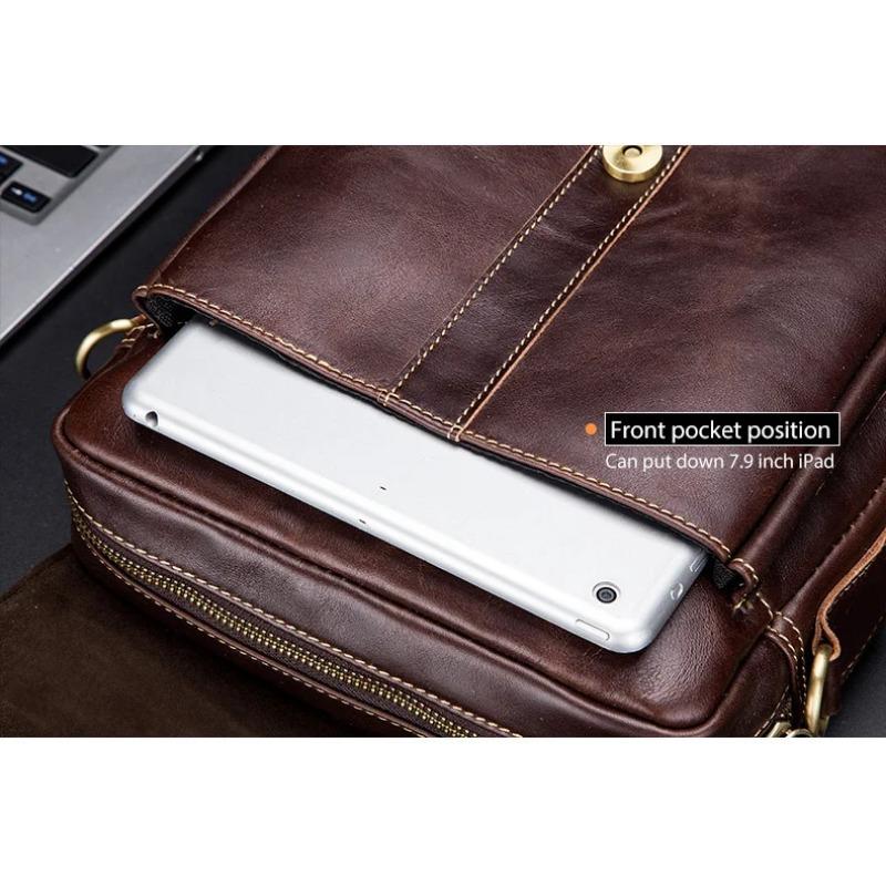 BULLCAPTAIN 2024 Брендовая кожаная мужская сумка Повседневная деловая кожаная мужская — фото 9