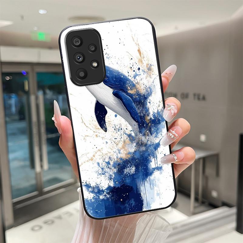 Süße Cartoon-Katzen Blumen Hülle Für Samsung Galaxy A52 A52S A72 4G 5G Gehärtetes Glas Handyhülle Schutzhülle Rückseite Hartschale