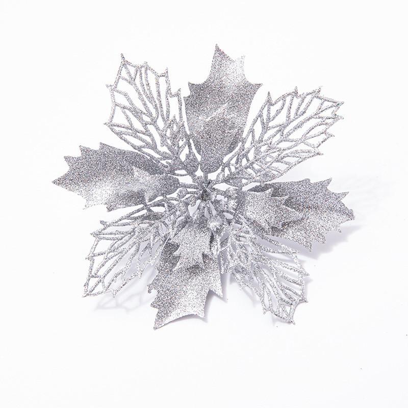 Beautiful Double Layer Shimmering Red Faux Flower Wreath For Christmas Tree Decoration Available In Rich Gold Silver And Festive Color Variations