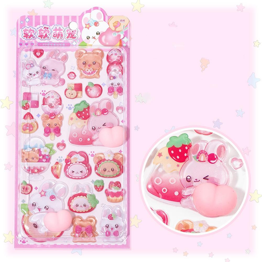 

Multicolor Slow-Rise Squishy Stickers 3D Design Soft Pets Stickers Stress Relief 2