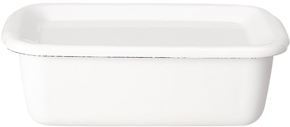 

Nodahoro Enamel Storage with Enamel White Made in Japan Container, Heat-Resistant, Square, Rectangular, Deep, Medium, Lid, Series, WFH-M, белый