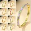 Élégant Bracelet Jonc Fleur Émaillée Colorée Bracelet Floral pour Femme Mariée
