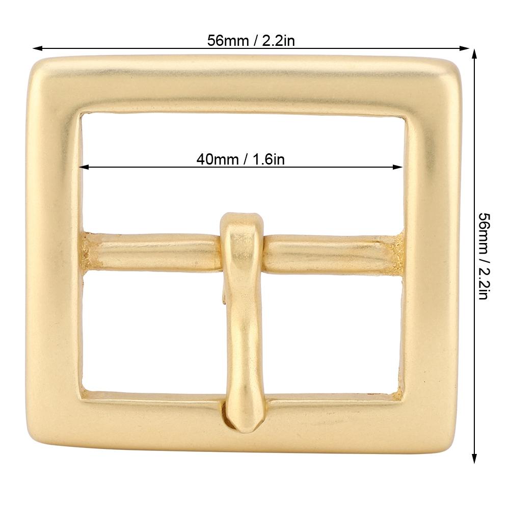 Brass Belt Buckle Single Pin End Bar Heel Gold Leather Craft Bag Hardware Accessories 40x56mm