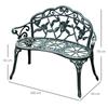 Banc de jardin Outsunny Banc de parc Banc Meuble de jardin 2 places métal 100 x 54 x 78 cm