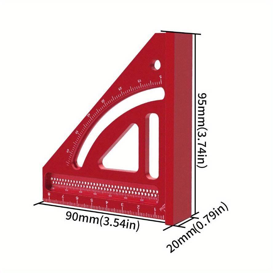 1 Pcs Multi-Angle Measuring Ruler Aluminum Woodworking Square Protractor Precision Mini Carpenter Square Miter Triangle Ruler