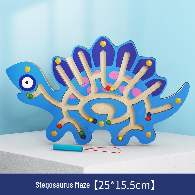 Wooden Magnetic Bead Maze Pen for Children's Education