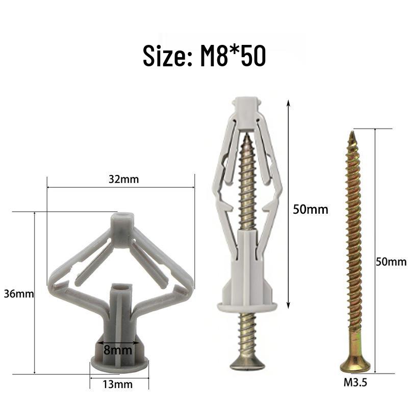 60-Piece Butterfly & Airplane Expansion Tube Drywall Anchor Kit with Screws
