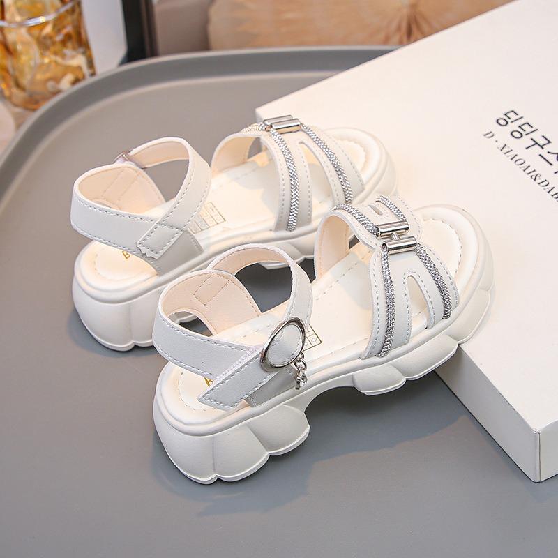 Cool Girl Sandals | Hook & Loop Open-Toe Casual Sport Sandals Fashionable Soft Kids Shoes Elegant Children's Shoes