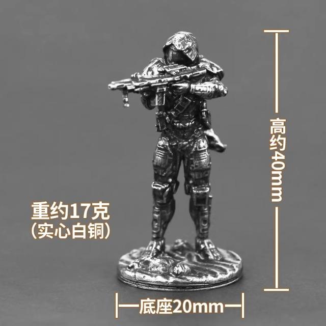 

White Copper Sci-Fi Tactical Soldier Miniature Wargame Figure Tabletop Model Paintible Collection Car Decor