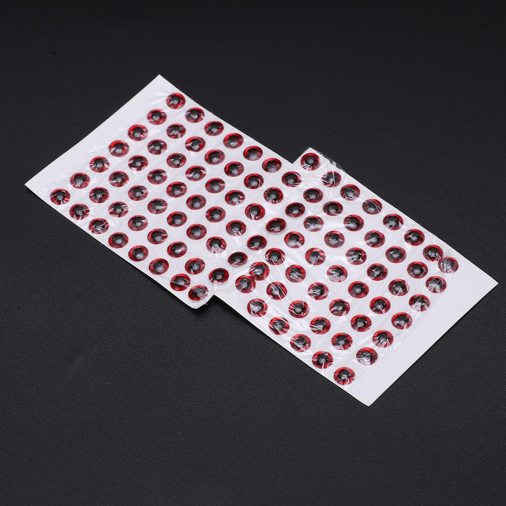 100Pcs Fishing Lure Eyes ThreeDimensional   Lightweight   Fisheye Sticker for Making Fishing Bait(Red )
