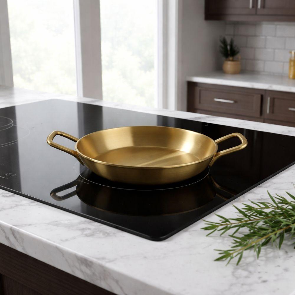 Nepřilnavá paellová pánev Nerezová plochá pánev Nádobí Pánev na smažení Venkovní kempování