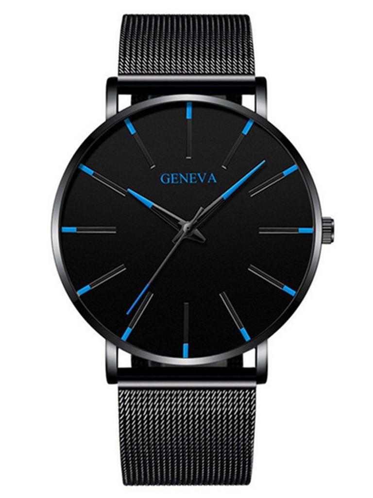 New Student Mesh Strap Watch Alloy Mesh Strap Men's Strip Nail Fashionable Contrasting Color Fashionable Quartz Watch