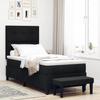 VidaXL Box Spring Bed with Mattress and Bench Black 100x200 Cm Fabric 3344046