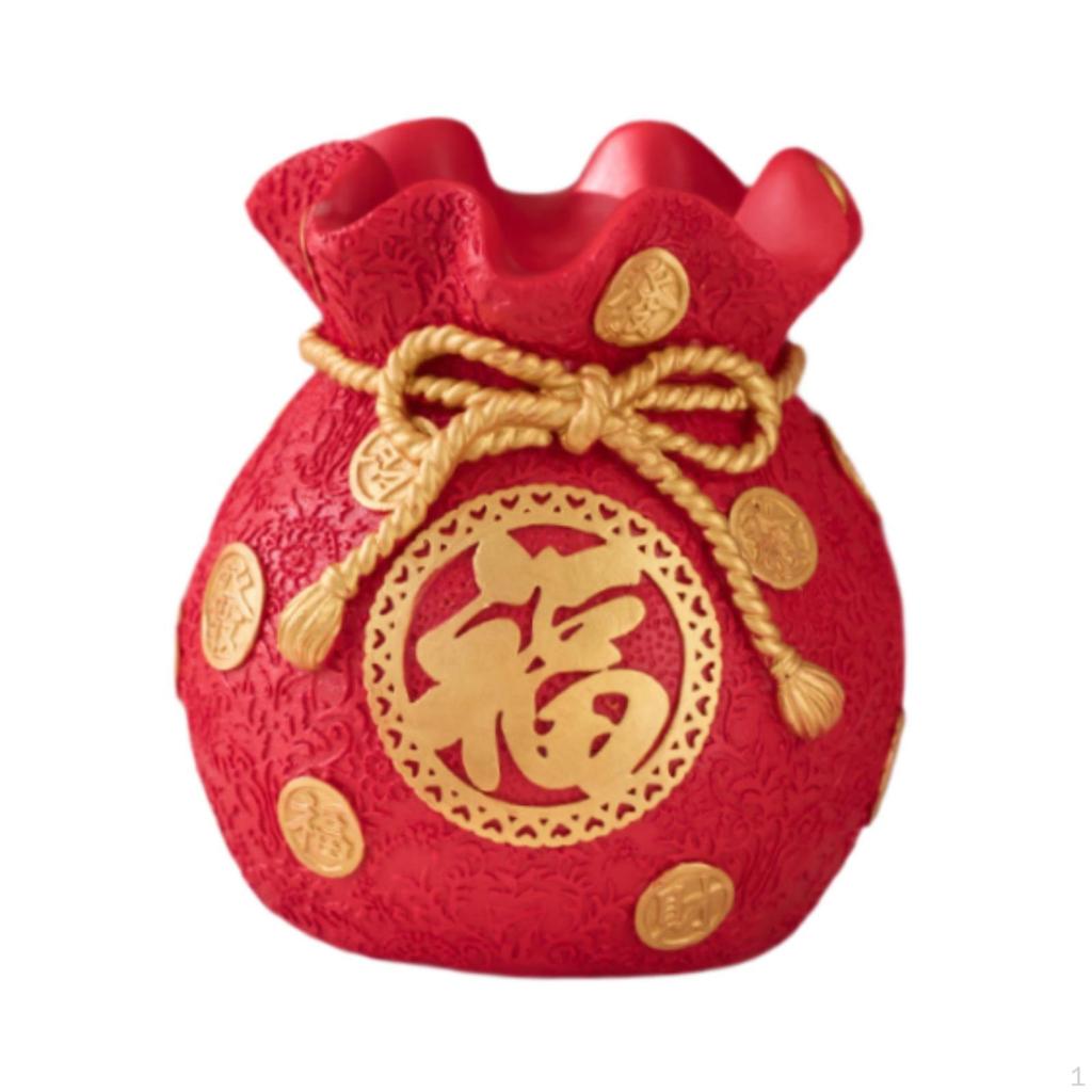 Lucky Bag Piggy Bank Money Statue Container Fengshui Ornament Storage