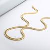 6mm Hip Hop Singular Chain Necklace Men's Stainless Steel Twisted Chain Simple Thick Necklace Gold/Black Color Pop Party Jewelry