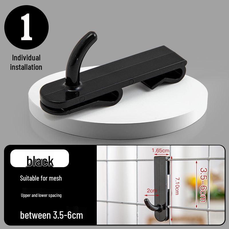 Nail-Free Grid Panel Hook for Wire Mesh Shelves - No-Drill Wall Storage Hooks for Kindergarten Display