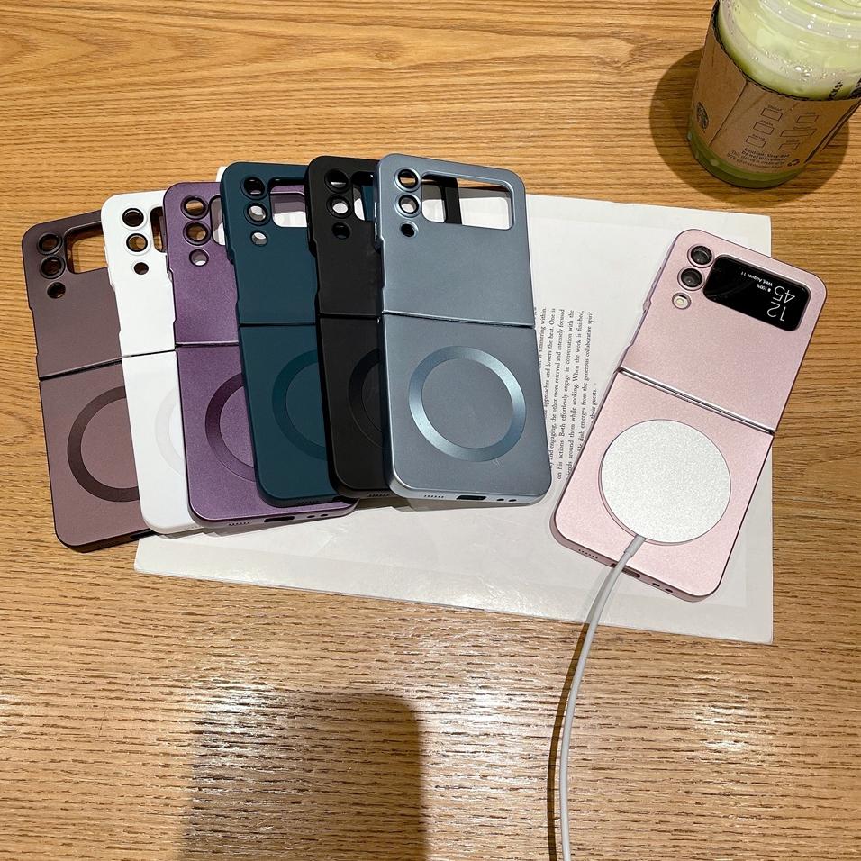 Do Samsung Galaxy Z Flip4 5G magnetyczny do etui Magsafe do Samsung Z Flip 4 3 ZFlip Zflip3 bezprzewodowa osłona aparatu ładującego