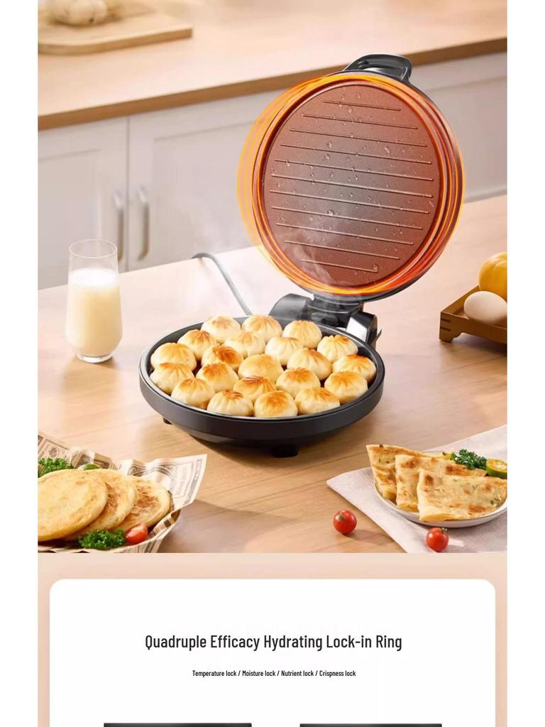 American Electric Griddle: Double-Sided Grill, Roaster & Pancake Maker with One-Button Start, Mechanical Version.
