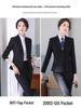 Formelles Schwarzes Anzugset für Damen für Frühling und Herbst - Professionelle Arbeitskleidung mit Jacke für Hotelrezeptionisten