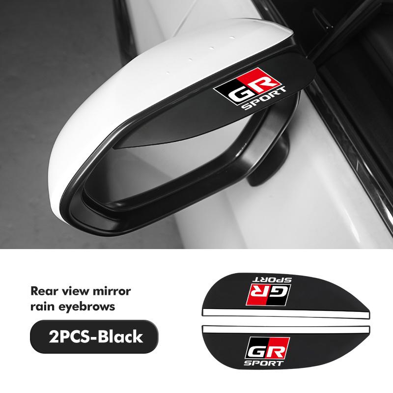 For Toyota 2PCS Soft Rubber Rearview Mirror Rain Eyebrow Styling Accessories GR MN Crown RAV4 Yaris Land Cruiser Corolla Prius
