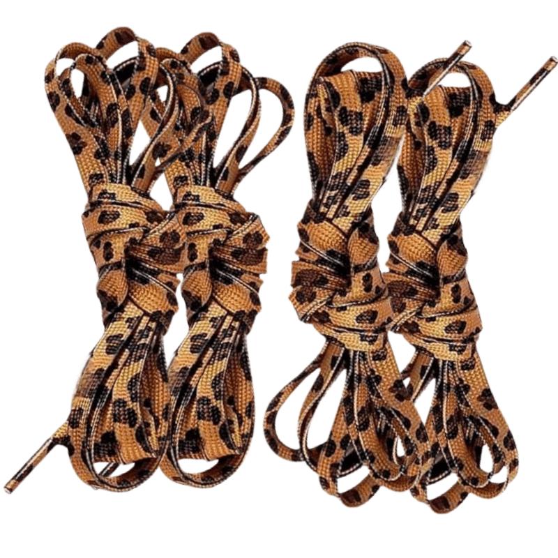 Leopard Print Snake Pattern Shoelaces, Trendy Retro Flat Laces Suitable for Canvas Shoes, Sneakers, And Sports Shoes. Unique Design with Two-Tone